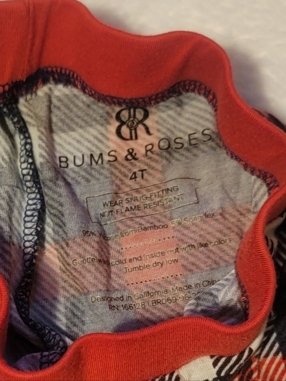 Bums & Roses Plaid "Checkmate" Print Bamboo 2 Piece Pajama Set - Picture 5 of 8